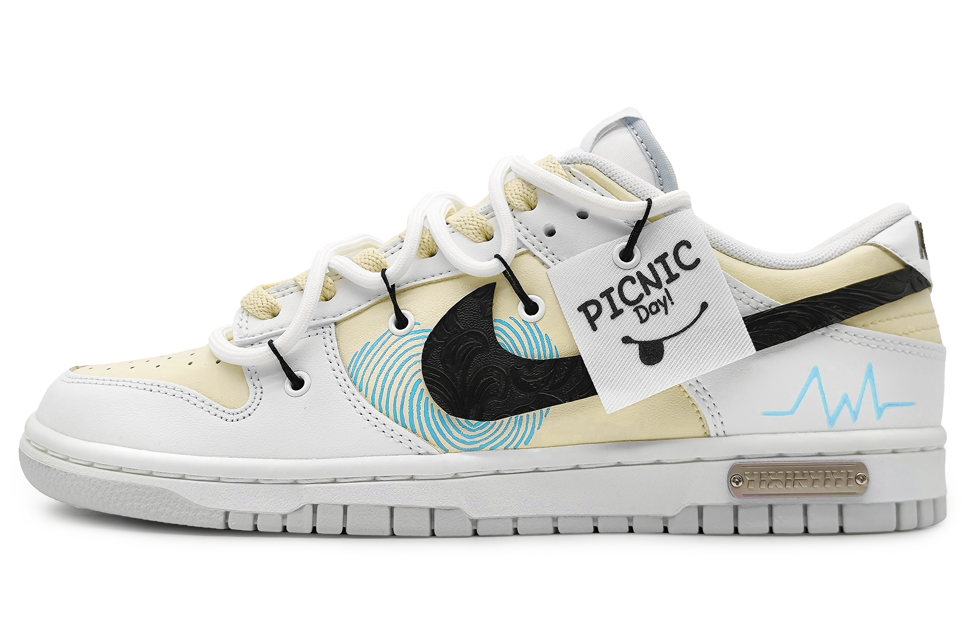 Buy [Shoes Custom] Nike Dunk Low 'Camellia Cinta Kuning-Abu-Abu' DV0831-101(Team16-男款指纹爱心黄)