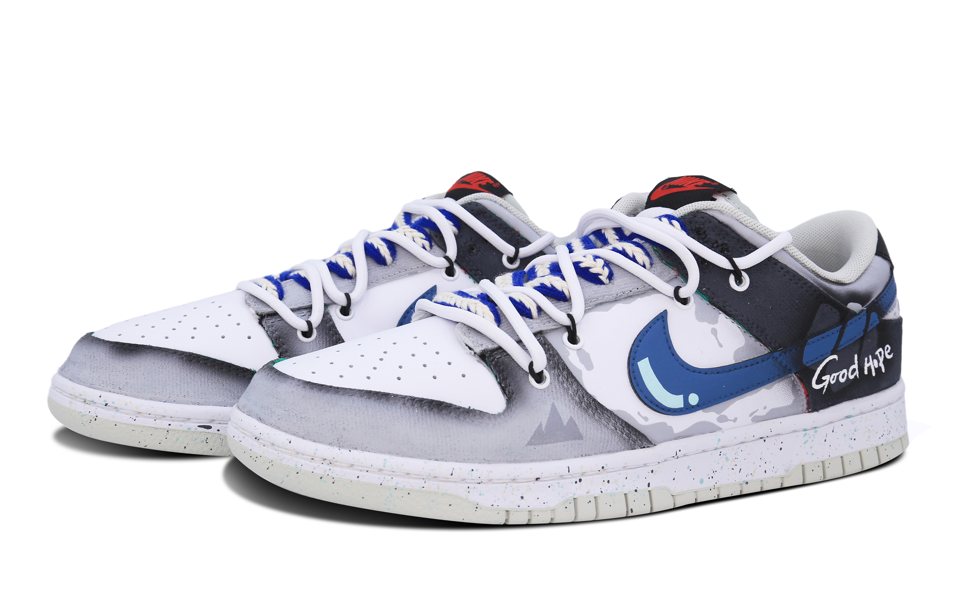 Lookbook 【訂製球鞋】 Nike Dunk Low 好望角 撞色 塗鴉 炫彩 噴塗 極簡 復古解構 經典 低筒 板鞋 男款 墨藍