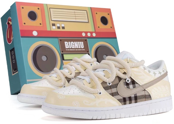 custom-shoes-nike-dunk-low-cashew-flower-deconstructed-lace