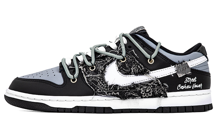 Buy 나이키 덩크 로우 '캐슈 플라워 데님' (커스텀) DJ6188-002(Team肆-男款解构缝布腰果花)