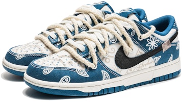 나이키 덩크 로우 '캐슈 플라워 데님' (커스텀) DV0834-101(TeamB-满印牛仔腰果花) Lookbook 나이키 덩크 로우 '캐슈 플라워 데님' (커스텀) DV0834-101(TeamB-满印牛仔腰果花)