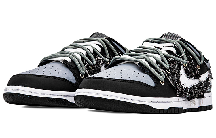 Lookbook 나이키 덩크 로우 '캐슈 플라워 데님' (커스텀) DJ6188-002(Team肆-男款解构缝布腰果花)