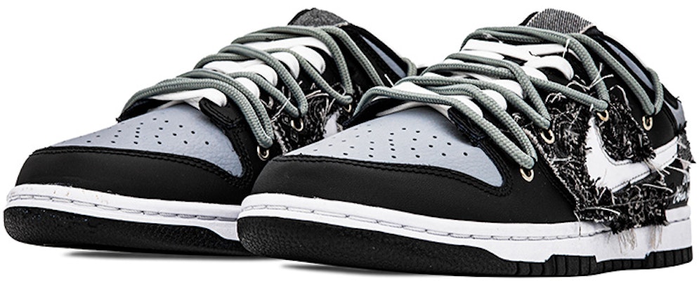 나이키 덩크 로우 '캐슈 플라워 데님' (커스텀) DJ6188-002(Team肆-男款解构缝布腰果花) Lookbook 나이키 덩크 로우 '캐슈 플라워 데님' (커스텀) DJ6188-002(Team肆-男款解构缝布腰果花)