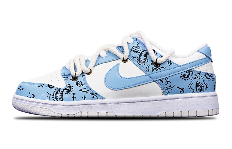 Buy [Sepatu Custom] Nike Dunk Low 'Cashew Flower Vibe' DH9765-100(TeamT-腰果花雾霾蓝S-BOX)