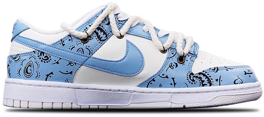 【訂製球鞋】 Nike Dunk Low 腰果花 Vibe風 解構雙鞋帶 特殊鞋盒 低幫 板鞋 GS 霧霾藍 Order 【訂製球鞋】 Nike Dunk Low 腰果花 Vibe風 解構雙鞋帶 特殊鞋盒 低幫 板鞋 GS 霧霾藍