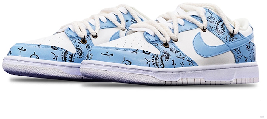 【訂製球鞋】 Nike Dunk Low 腰果花 Vibe風 解構雙鞋帶 特殊鞋盒 低幫 板鞋 GS 霧霾藍 Lookbook 【訂製球鞋】 Nike Dunk Low 腰果花 Vibe風 解構雙鞋帶 特殊鞋盒 低幫 板鞋 GS 霧霾藍