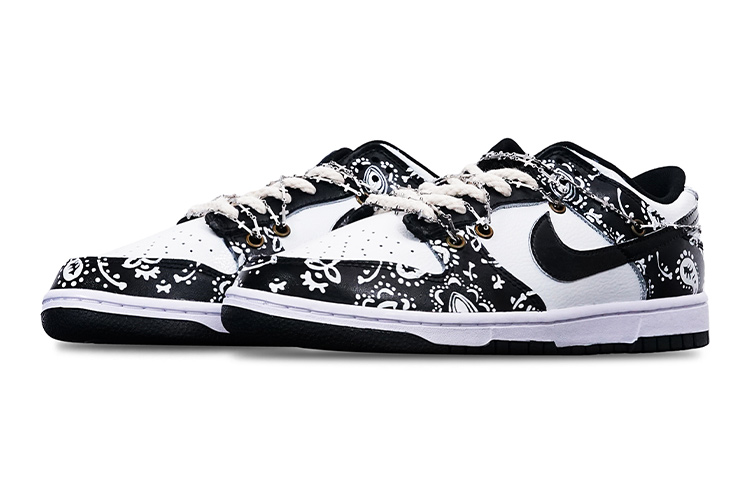 Lookbook 나이키 덩크 로우 "캐슈 플라워 크로스체인 레트로" DH9765-002(TeamT-腰果花黑白S-BOX)