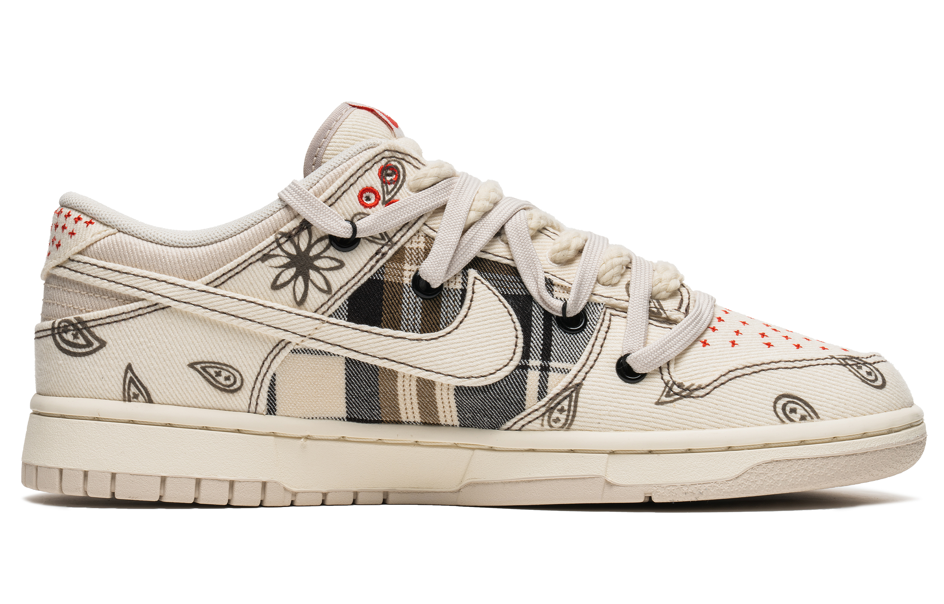 Order [Kasut Tersuai] Nike Dunk Low 'Cashew Paisley' DV0834-100(TeamB-米白腰果花解构)