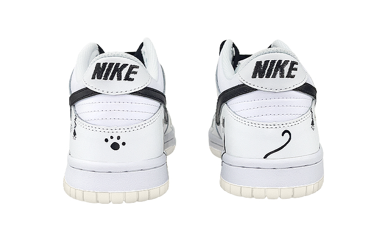 Purchase 【訂製球鞋】 Nike Dunk Low 趣味貓咪 寵物 貓爪塗鴉 低幫 板鞋 GS 白黑