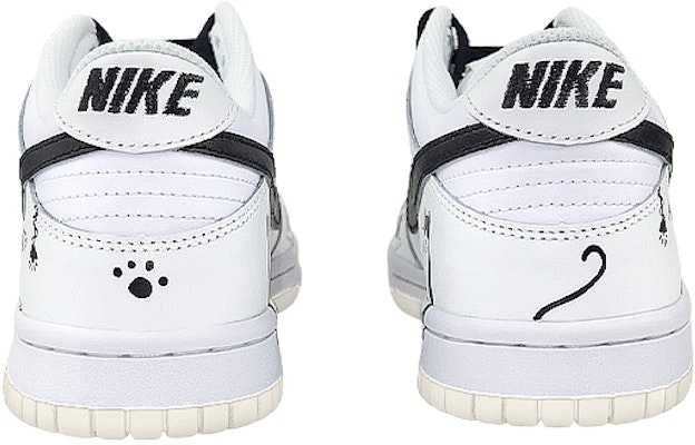 【訂製球鞋】 Nike Dunk Low 趣味貓咪 寵物 貓爪塗鴉 低幫 板鞋 GS 白黑 Purchase 【訂製球鞋】 Nike Dunk Low 趣味貓咪 寵物 貓爪塗鴉 低幫 板鞋 GS 白黑