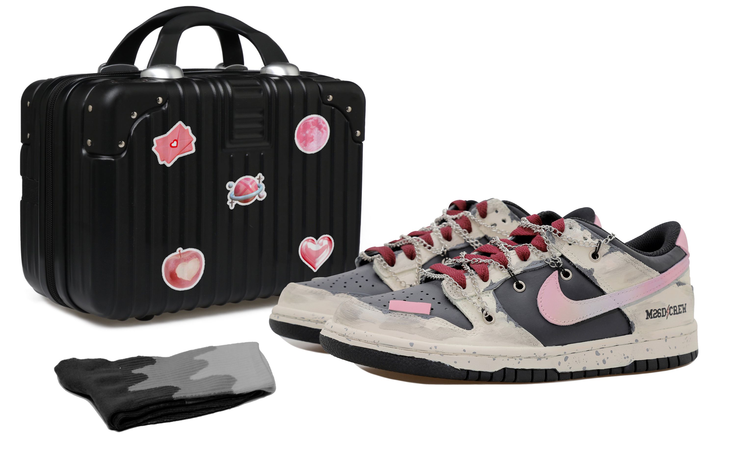Buy [Zapatillas Personalizadas] Nike Dunk Low 'Graffiti Desconstruido Negro Rosa' CW1590-100-465920