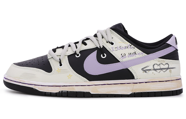 Buy [Kasut Custom] Nike Dunk Low 'Changchun Flower Biru Grafiti' DJ6188-002(TeamM-男款长春花涂鸦黑白)