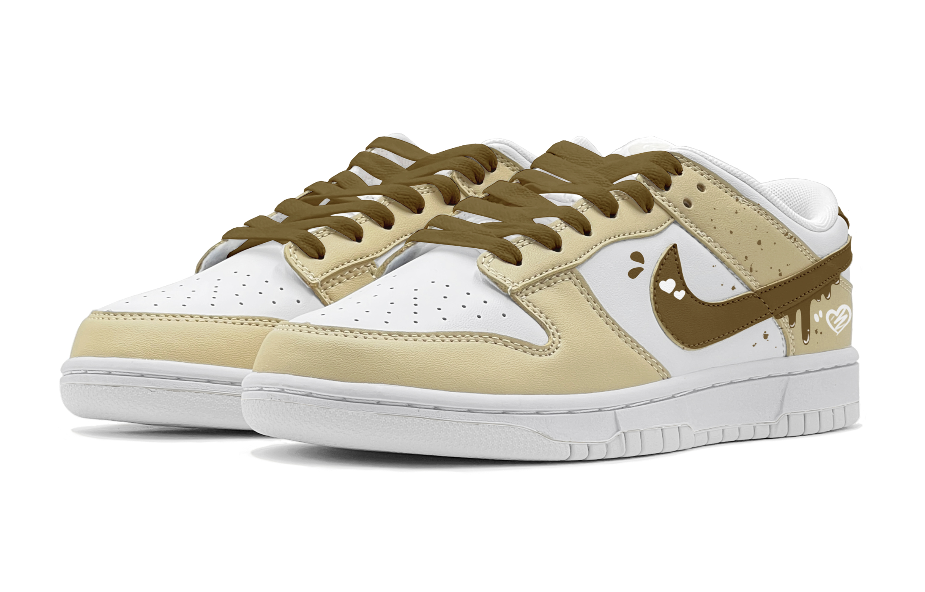 Lookbook [Kasut Custom] Nike Dunk Low 'Penggemar Keju' DH9765-100(TeamS-爱心水滴女S-BOX)