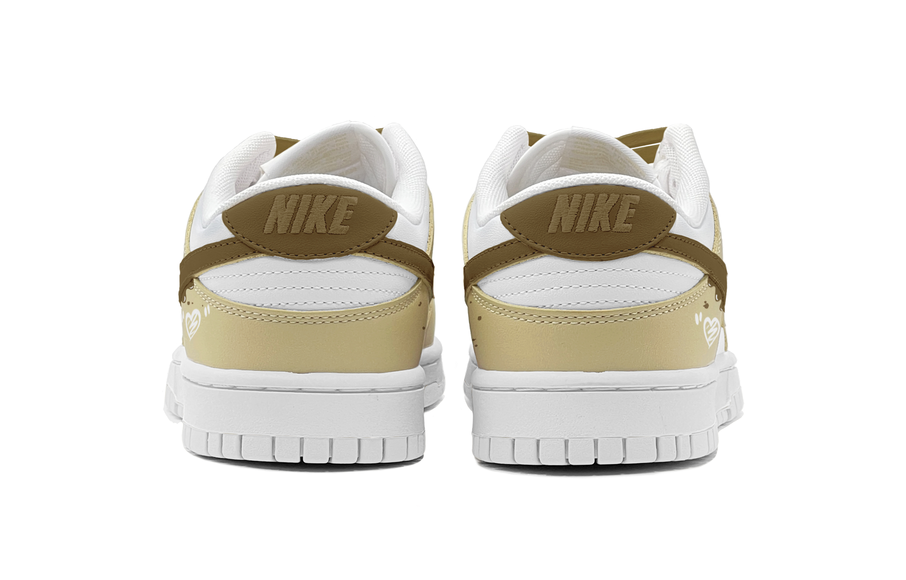 Shop [Kasut Custom] Nike Dunk Low 'Penggemar Keju' DH9765-100(TeamS-爱心水滴女S-BOX)