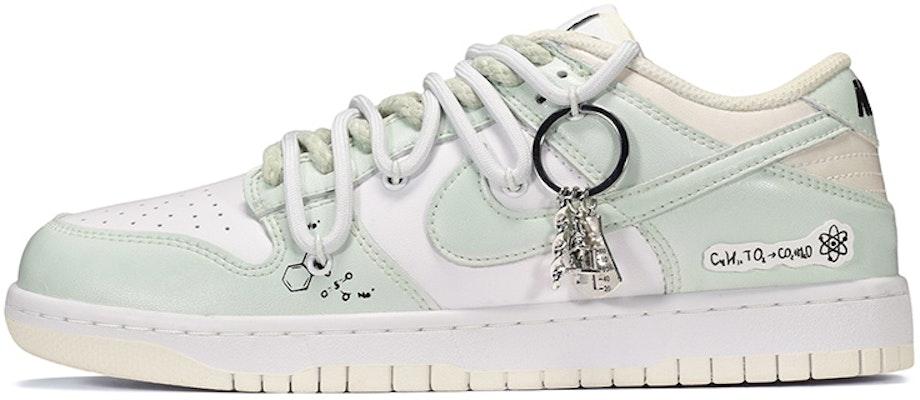 【定制球鞋】 Nike Dunk Low 化學式皮貼 低幫 板鞋 男款 白綠 Buy 【定制球鞋】 Nike Dunk Low 化學式皮貼 低幫 板鞋 男款 白綠