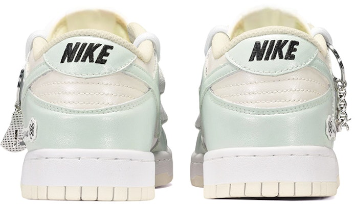 【定制球鞋】 Nike Dunk Low 化學式皮貼 低幫 板鞋 男款 白綠 Shop 【定制球鞋】 Nike Dunk Low 化學式皮貼 低幫 板鞋 男款 白綠