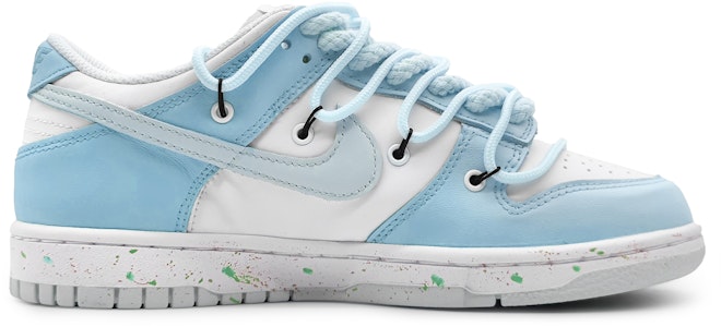 【定制球鞋】Nike Dunk Low 舒適百搭 櫻花濺漆 清新簡約 漸變色彩 解構 低筒 滑板鞋 GS 藍白 Order 【定制球鞋】Nike Dunk Low 舒適百搭 櫻花濺漆 清新簡約 漸變色彩 解構 低筒 滑板鞋 GS 藍白