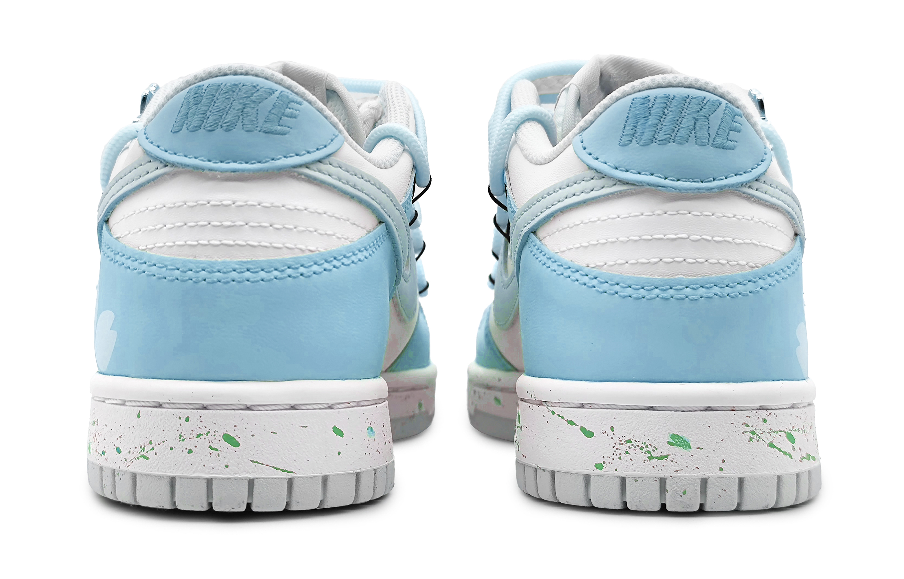 Purchase 【定制球鞋】Nike Dunk Low 舒適百搭 櫻花濺漆 清新簡約 漸變色彩 解構 低筒 滑板鞋 GS 藍白