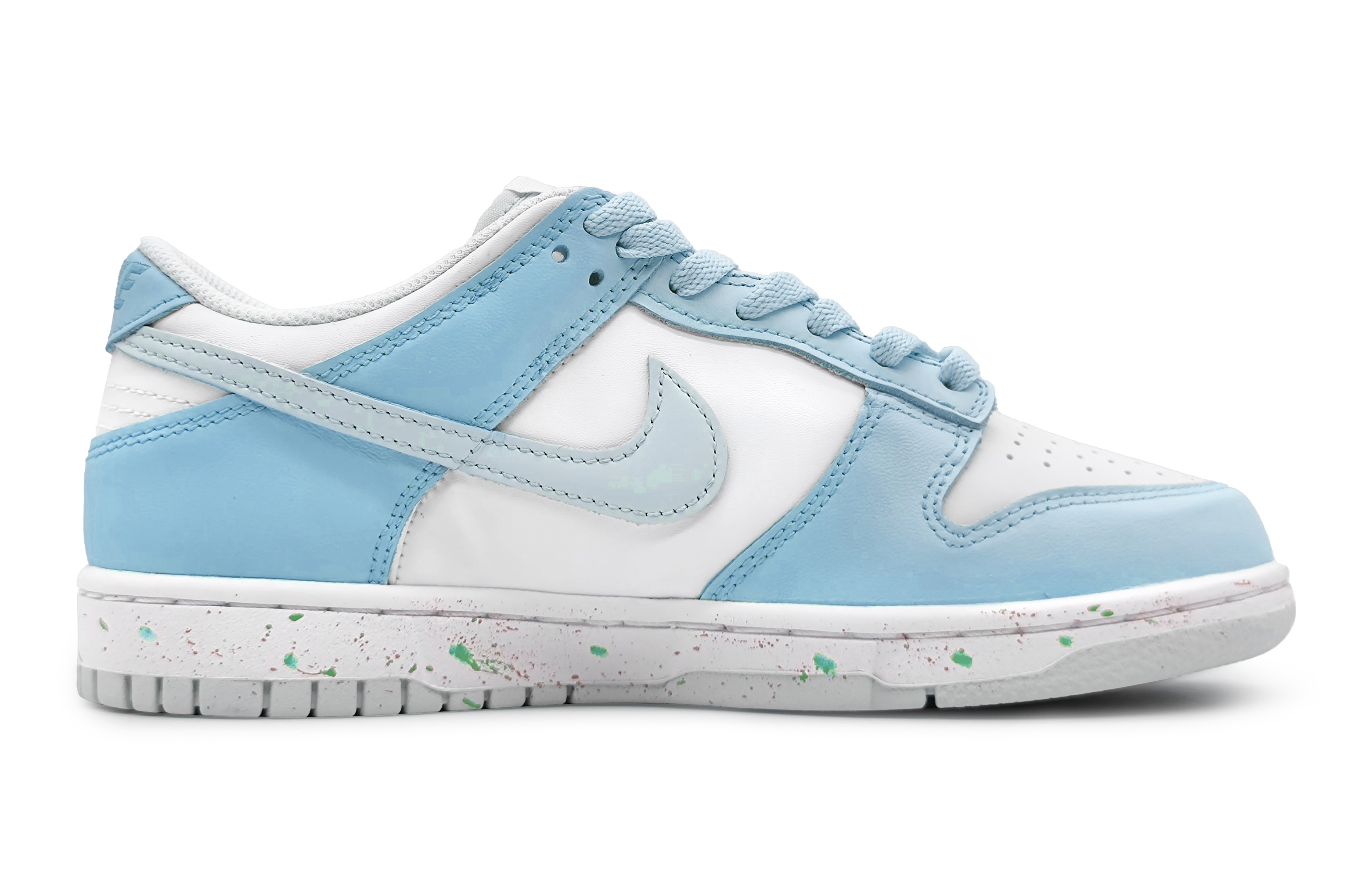 Order 나이키 덩크 로우 '벚꽃 스플래시' (커스텀) DH9765-102(Team16-女款樱粉甘露蓝色)