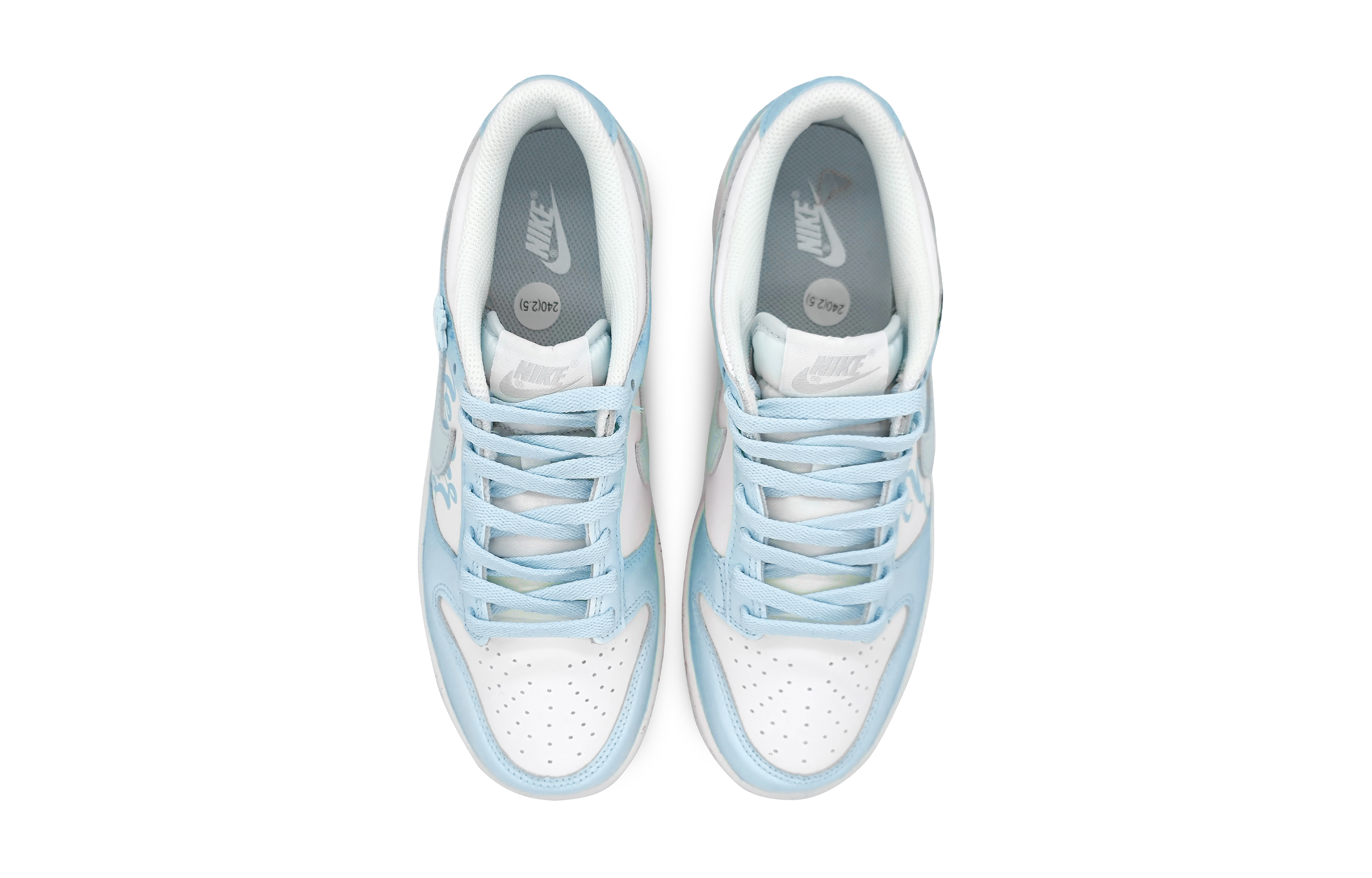 Shop 나이키 덩크 로우 '벚꽃 스플래시' (커스텀) DH9765-102(Team16-女款樱粉甘露蓝色)