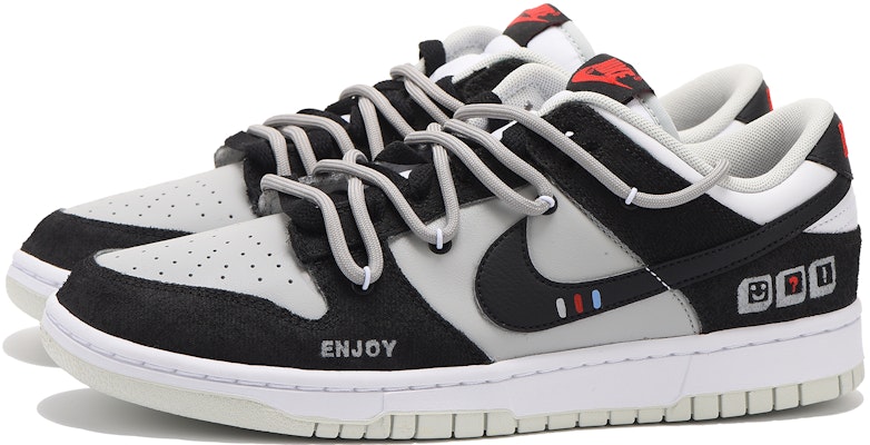 【定製球鞋】 Nike Dunk Low 栗子 舒適百搭 解構 電玩 高街 低筒 板鞋 男款 黑灰 Lookbook 【定製球鞋】 Nike Dunk Low 栗子 舒適百搭 解構 電玩 高街 低筒 板鞋 男款 黑灰