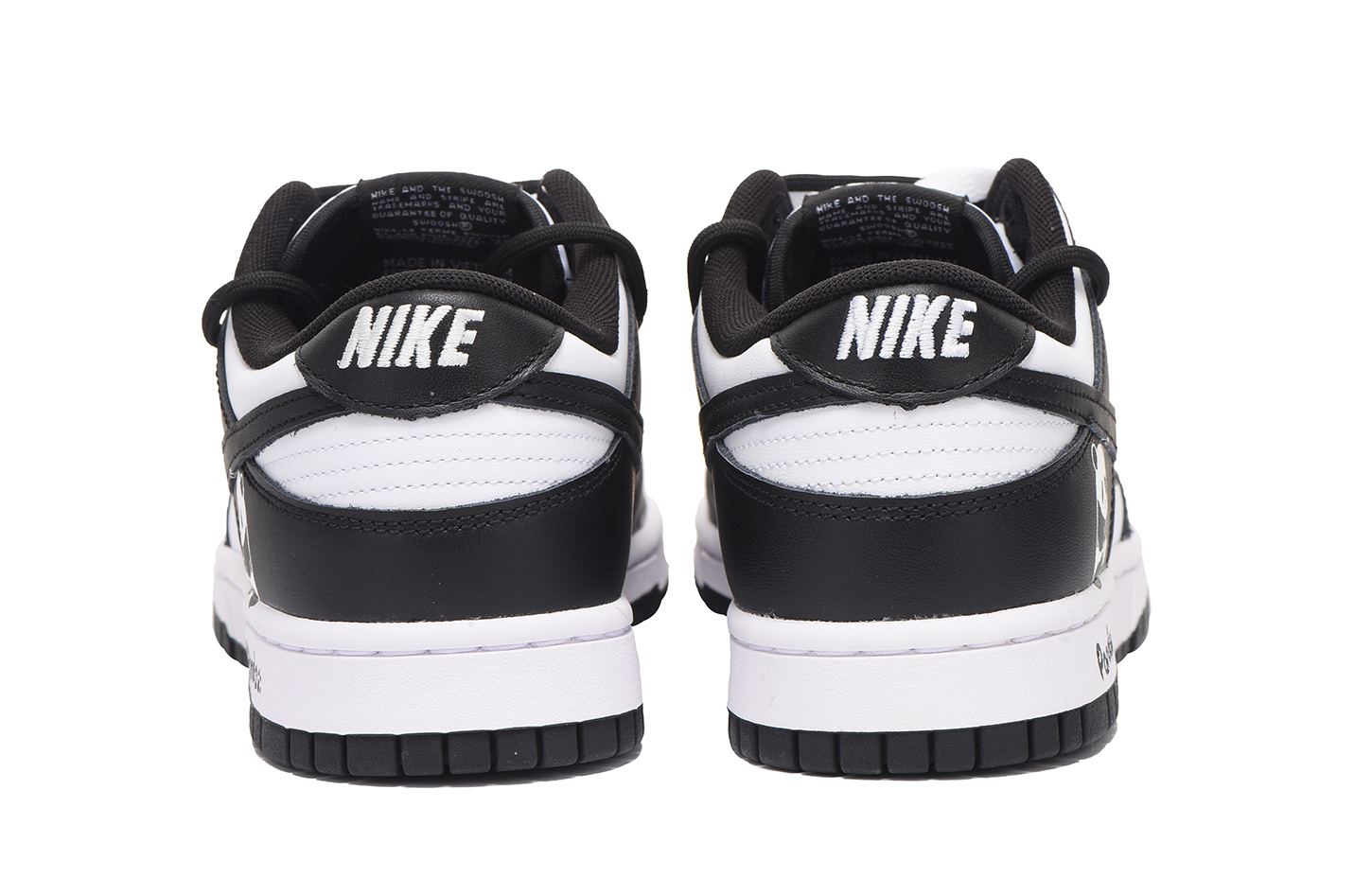 Shop 나이키 덩크 로우 '밤색 팬더' (커스텀) CW1590-100(Team拾伍-女款熊猫三SBOX)