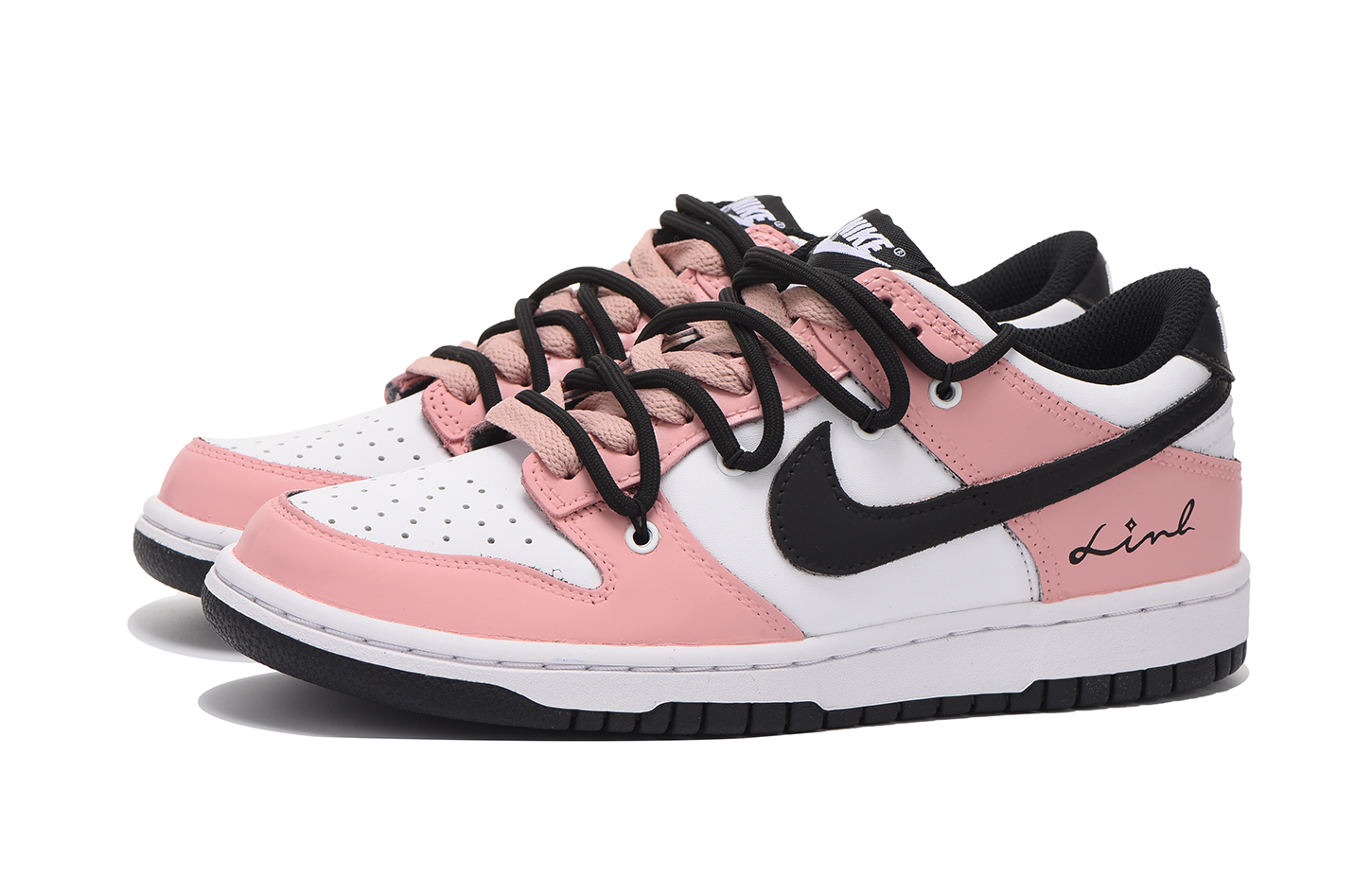 Lookbook 나이키 덩크 로우 '밤색 장미핑크' (커스텀) CW1590-100(Team拾伍-女款粉色五)