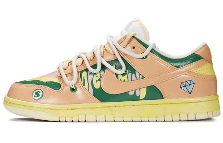Buy [Sepatu Custom] Nike Dunk Low 'Festival Anak Berlian Chip' DJ6188-100(TeamE-男款钻石筹码黄绿)