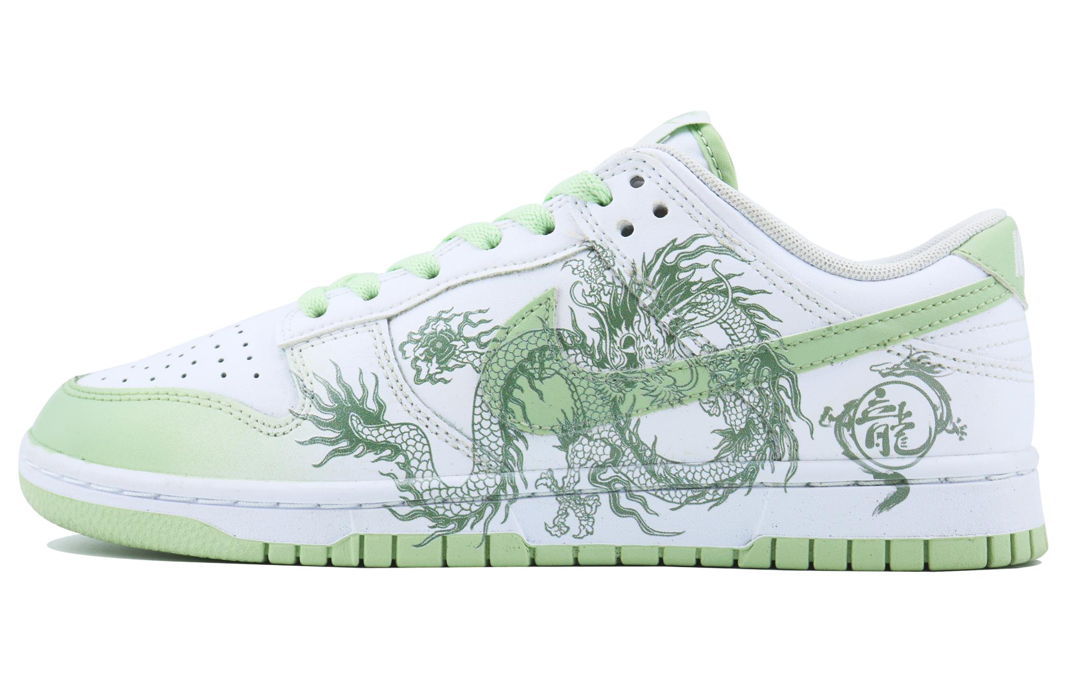 Order [Sepatu Custom] Nike Dunk Low 'China Dragon Putih-Hijau' DV0831-105（Team168-龙吟-）