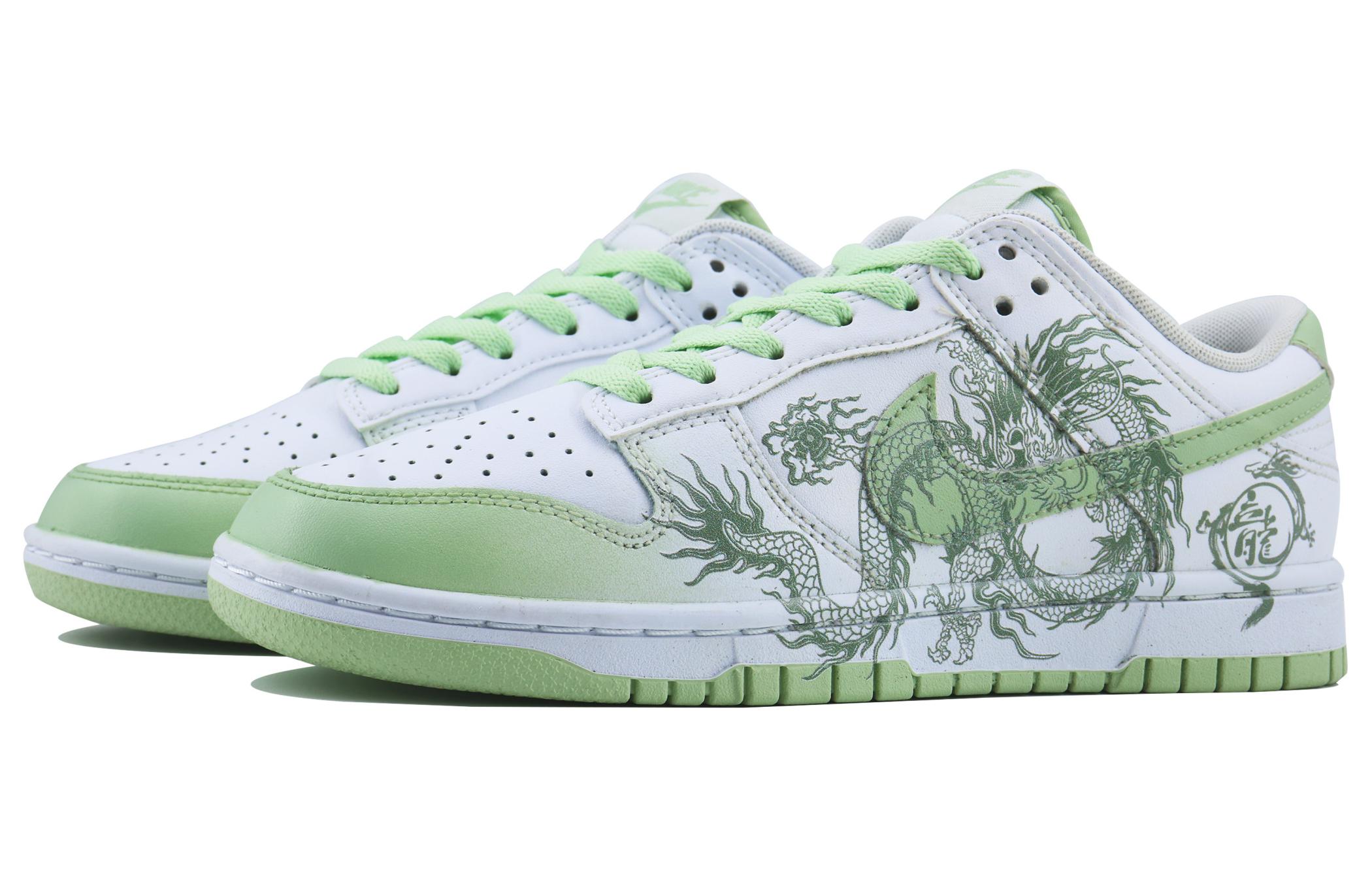 Shop [Sepatu Custom] Nike Dunk Low 'China Dragon Putih-Hijau' DV0831-105（Team168-龙吟-）