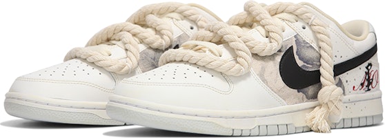 나이키 덩크 로우 '먹물' (커스텀) DV0831-101(Team24-男款墨麻绳米色) Lookbook 나이키 덩크 로우 '먹물' (커스텀) DV0831-101(Team24-男款墨麻绳米色)