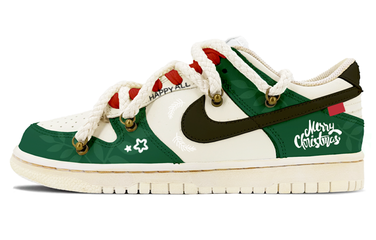 Buy [Sepatu Custom] Nike Dunk Low 'Hitam Hijau Natal' DH9765-100(TeamK-响叮当)