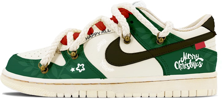 custom-shoes-nike-dunk-low-christmas-black-green