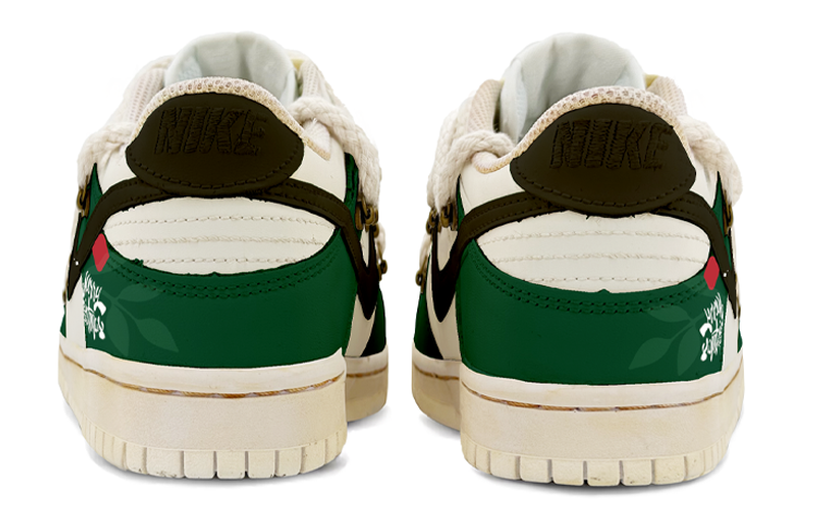 Shop [Sepatu Custom] Nike Dunk Low 'Hitam Hijau Natal' DH9765-100(TeamK-响叮当)