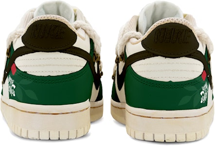 【定製球鞋】 Nike Dunk Low 浸染 解構鞋帶 Vibe風 氧化做舊 聖誕限定 低幫 板鞋 GS 黑綠 Shop 【定製球鞋】 Nike Dunk Low 浸染 解構鞋帶 Vibe風 氧化做舊 聖誕限定 低幫 板鞋 GS 黑綠