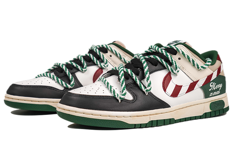Lookbook [Zapatos Personalizados] Nike Dunk Low 'Dulce de Navidad Candy Cane' FB7160-231(Team27-圣诞绿S-BOX)