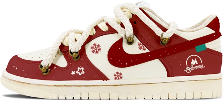 custom-shoes-nike-dunk-low-christmas-distressed-cream-red