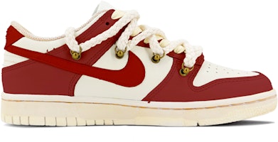 【客製化球鞋】Nike Dunk Low 浸染 解構鞋帶 vibe風 氧化做舊 聖誕限定 低筒 休閒鞋 GS 米紅 Order 【客製化球鞋】Nike Dunk Low 浸染 解構鞋帶 vibe風 氧化做舊 聖誕限定 低筒 休閒鞋 GS 米紅