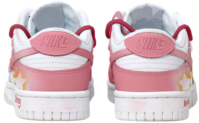 【客製化運動鞋】Nike Dunk Low 聖誕款 星星 彩色 煙火 玫紅漸層 低筒 板鞋 GS 粉白 Purchase 【客製化運動鞋】Nike Dunk Low 聖誕款 星星 彩色 煙火 玫紅漸層 低筒 板鞋 GS 粉白