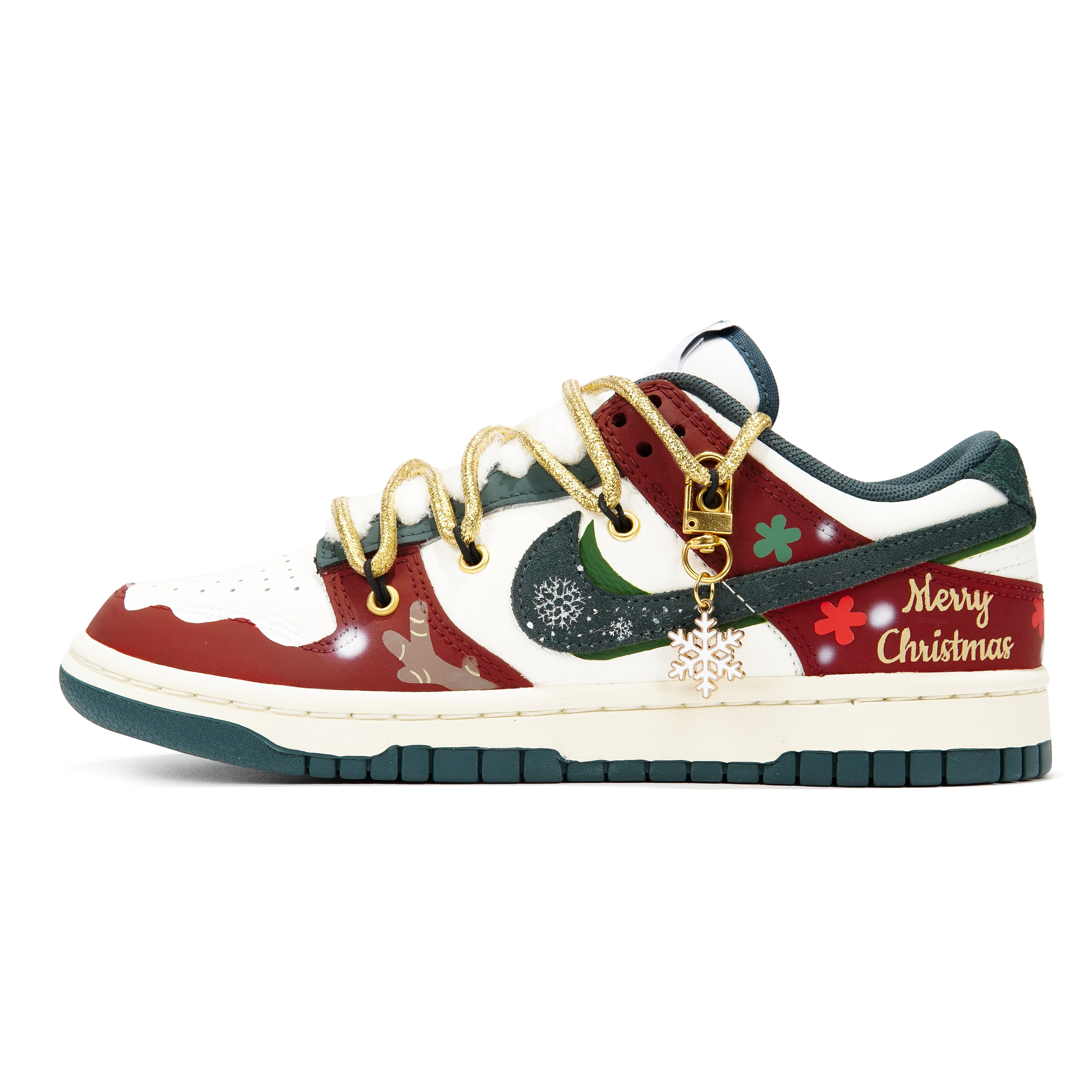 Buy [Kasot Custom] Nike Dunk Low 'Kotak Hadiah Krismas' FQ8080-133(Teamp-雪景小花S-BOX）