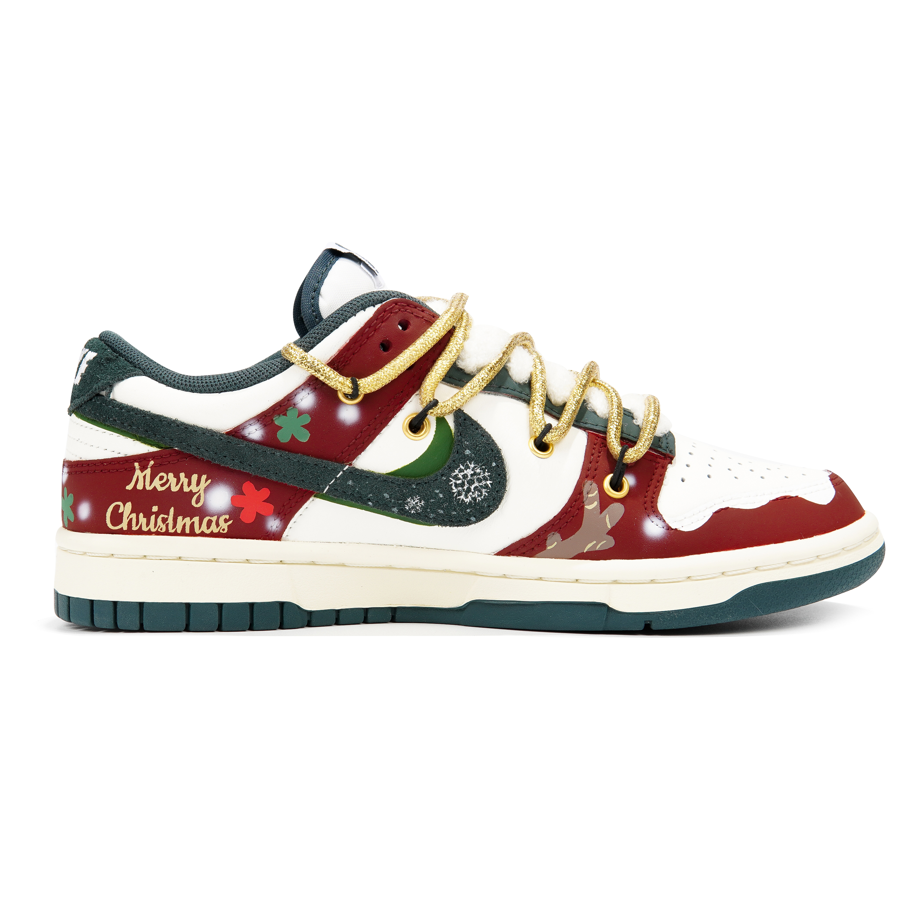 Order [Kasot Custom] Nike Dunk Low 'Kotak Hadiah Krismas' FQ8080-133(Teamp-雪景小花S-BOX）