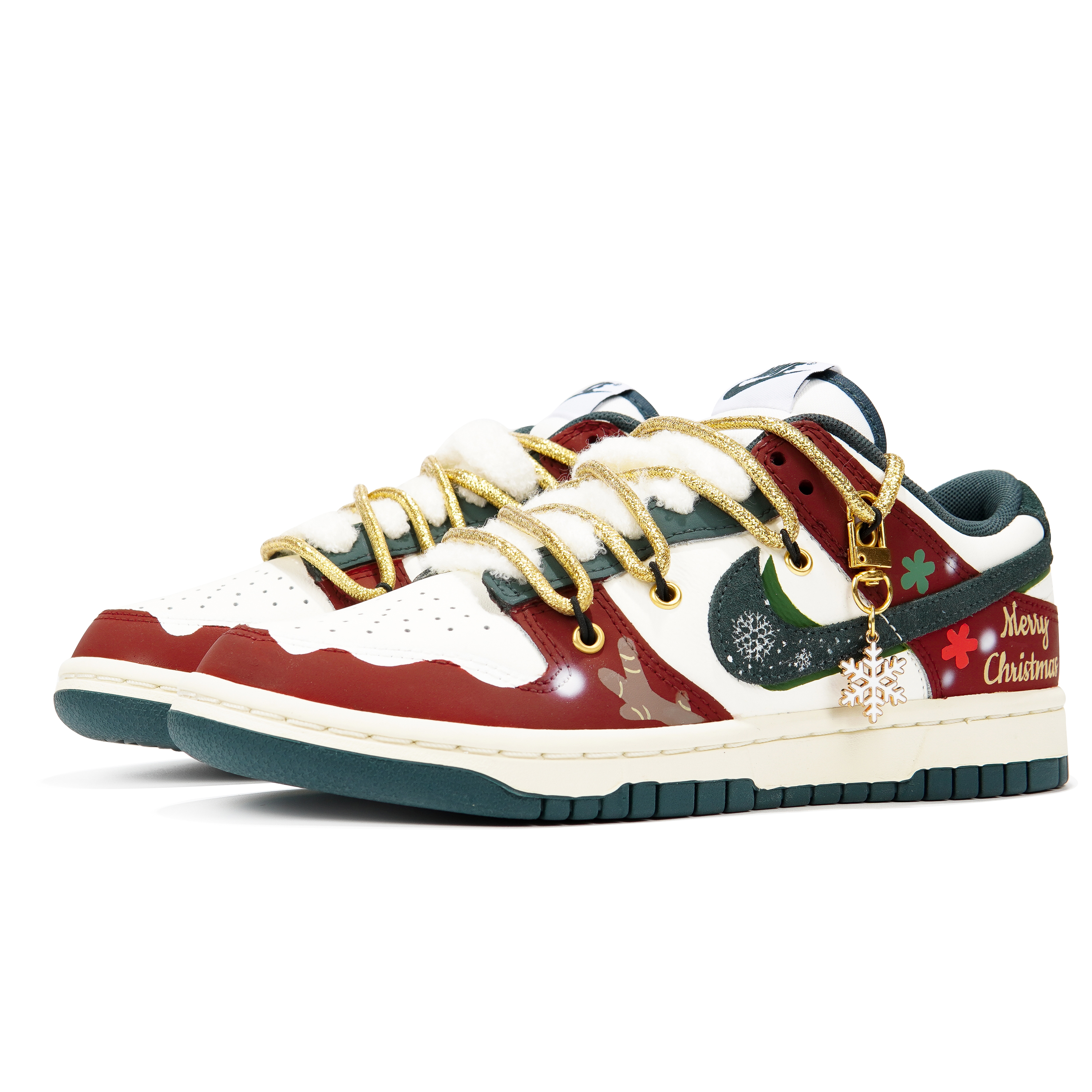 Lookbook [Kasot Custom] Nike Dunk Low 'Kotak Hadiah Krismas' FQ8080-133(Teamp-雪景小花S-BOX）