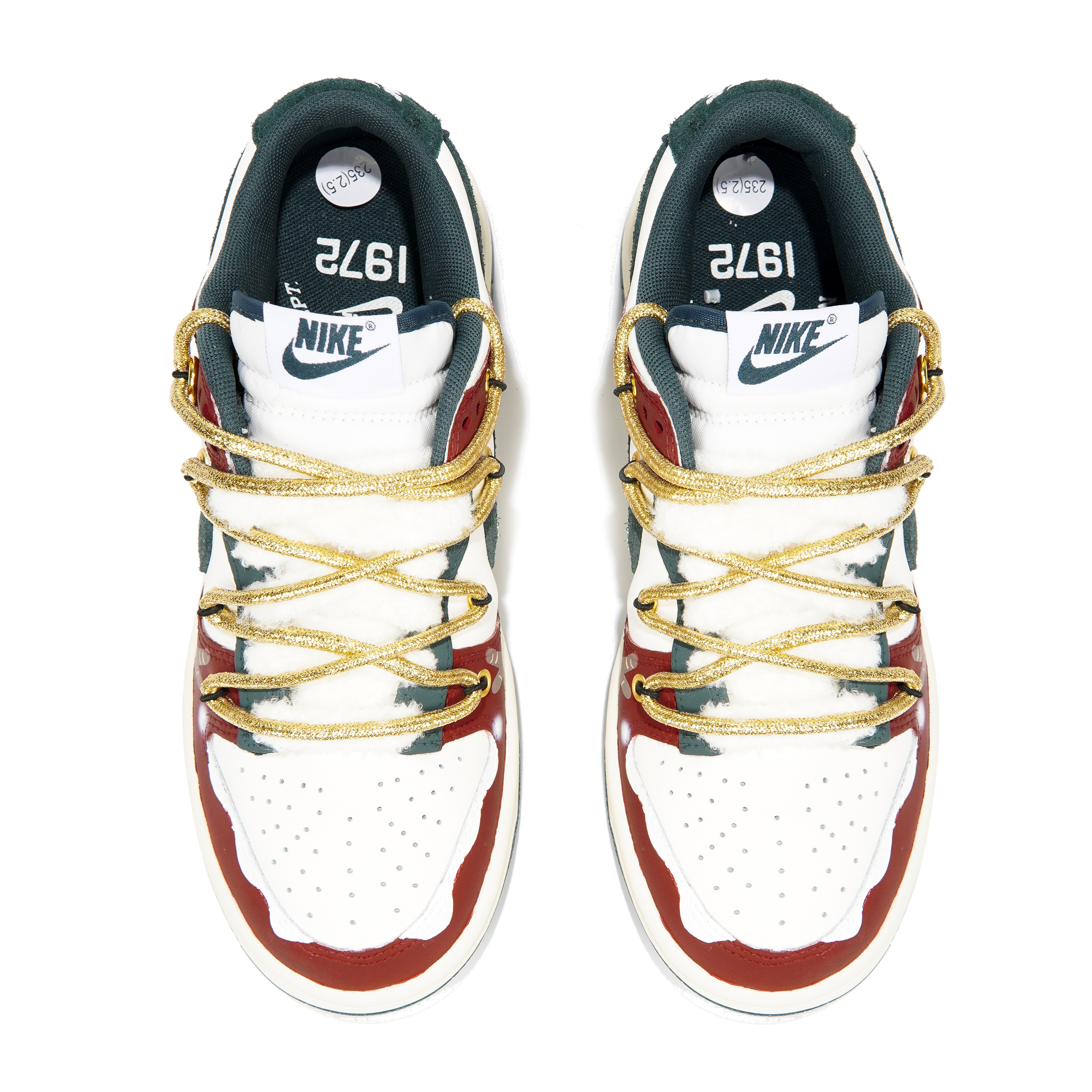 Shop [Kasot Custom] Nike Dunk Low 'Kotak Hadiah Krismas' FQ8080-133(Teamp-雪景小花S-BOX）