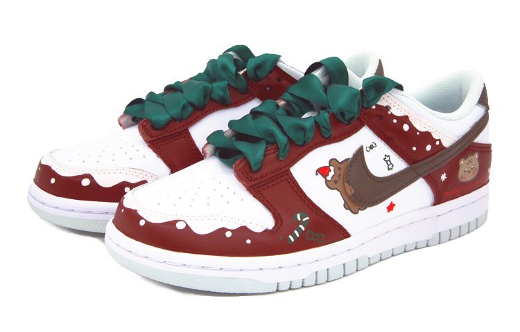 Shop [Zapatillas Personalizadas] Nike Dunk Low 'Navidad Graffiti Blanco-Rojo' DH9765-102(Team175)