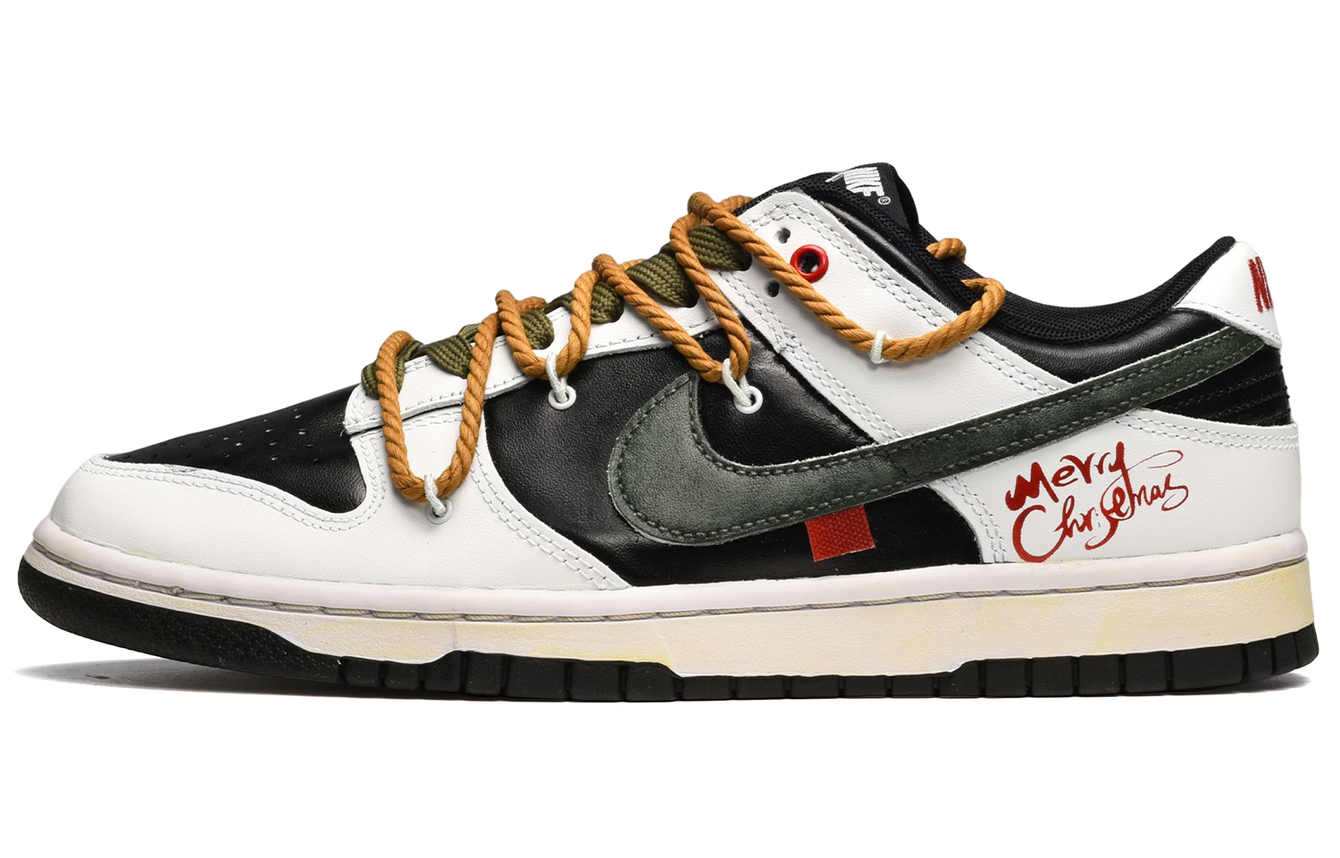 Order 【カスタムシューズ】ナイキ ダンク ロー「クリスマスナイトグラフィティ」 DD1391-100(TeamE-男款圣诞夜白黑绿)