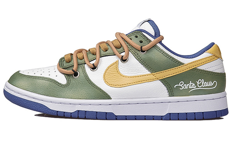 Order [定制鞋款] 耐克Dunk Low '圣诞起源1.0棕色鞋带' FD9064-110(TeamP-冰雪起源男女同款白绿黄)