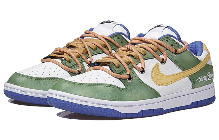 Shop [定制鞋款] 耐克Dunk Low '圣诞起源1.0棕色鞋带' FD9064-110(TeamP-冰雪起源男女同款白绿黄)