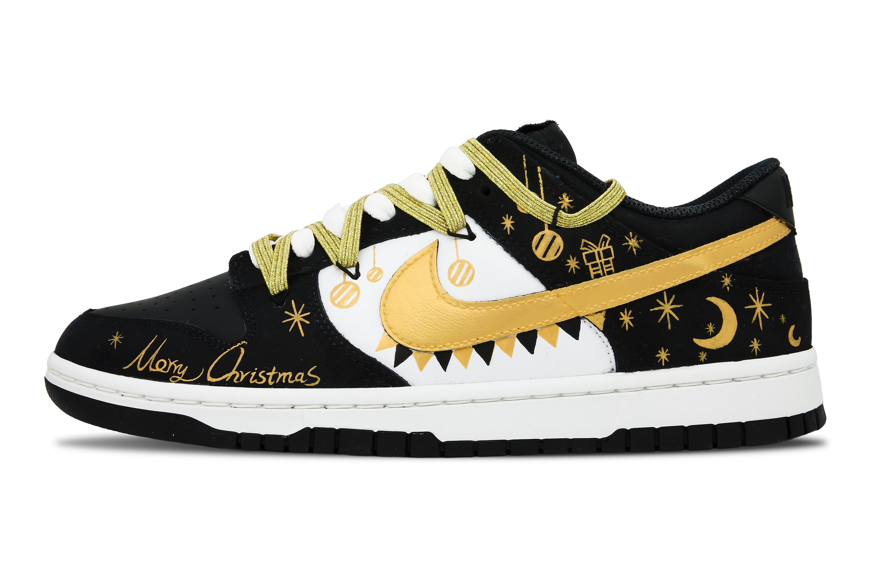 Order [Kasut Custom] Nike Dunk Low 'Christmas Party Hitam Putih' FD6923-100（Team152-圣诞派对）