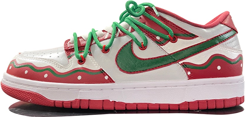 【定製球鞋】Nike Dunk Low Medium Grey 解構風 聖誕配色 雪球 復古 手繪塗鴉 低幫 板鞋 GS 紅綠 Order 【定製球鞋】Nike Dunk Low Medium Grey 解構風 聖誕配色 雪球 復古 手繪塗鴉 低幫 板鞋 GS 紅綠