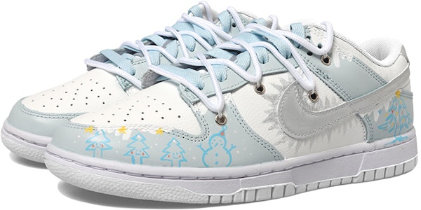 【定制球鞋】Nike Dunk Low 聖誕節 星星 雪人 銀勾 彩燈 聖誕雪 解構風 冰雪奇緣 低幫 板鞋 GS 灰白 Lookbook 【定制球鞋】Nike Dunk Low 聖誕節 星星 雪人 銀勾 彩燈 聖誕雪 解構風 冰雪奇緣 低幫 板鞋 GS 灰白